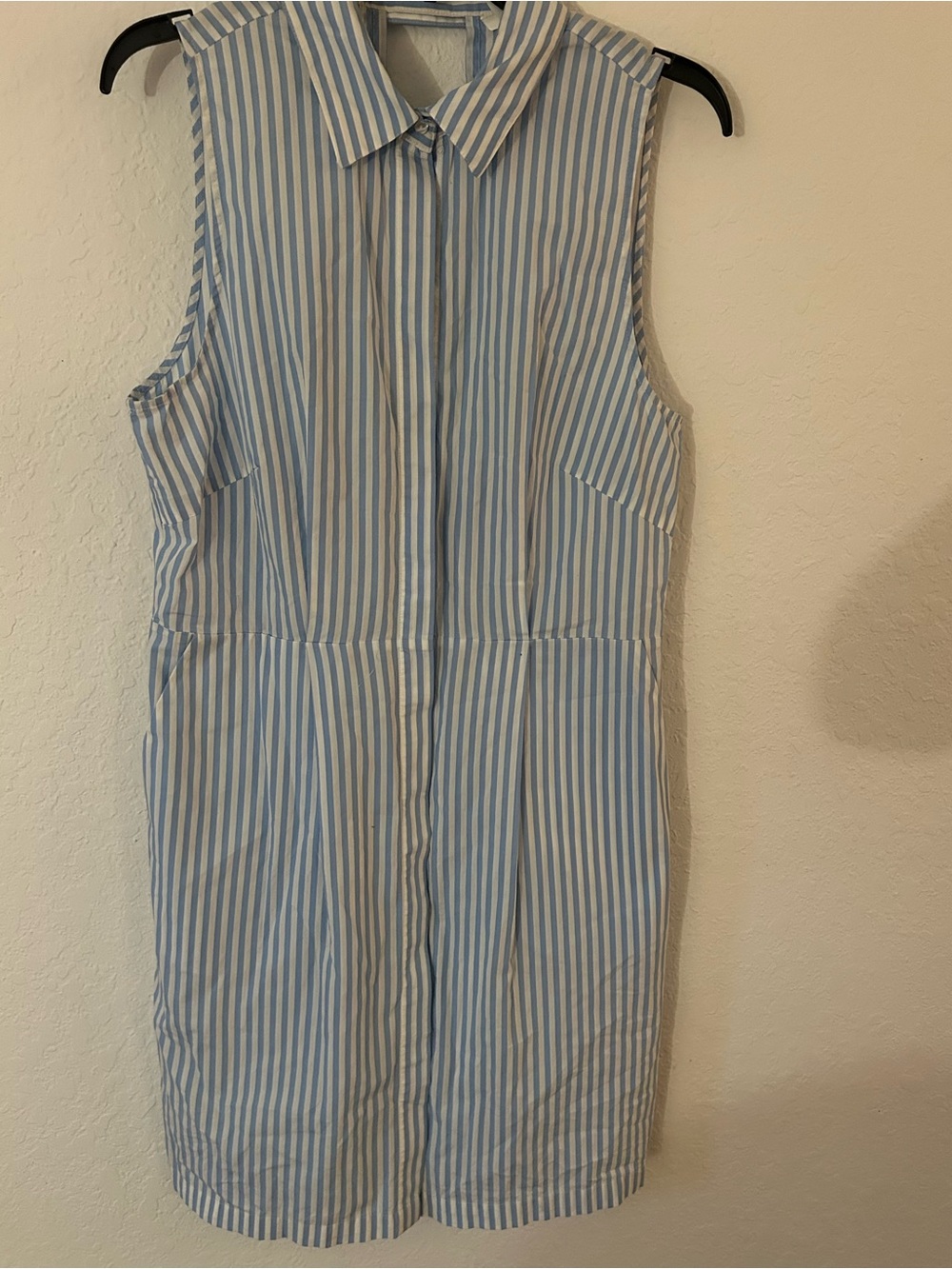 H&M Blue and White Striped Midi Dress